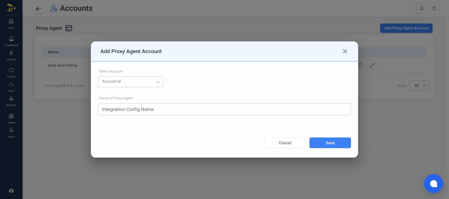 Add Proxy Agent Account dialog