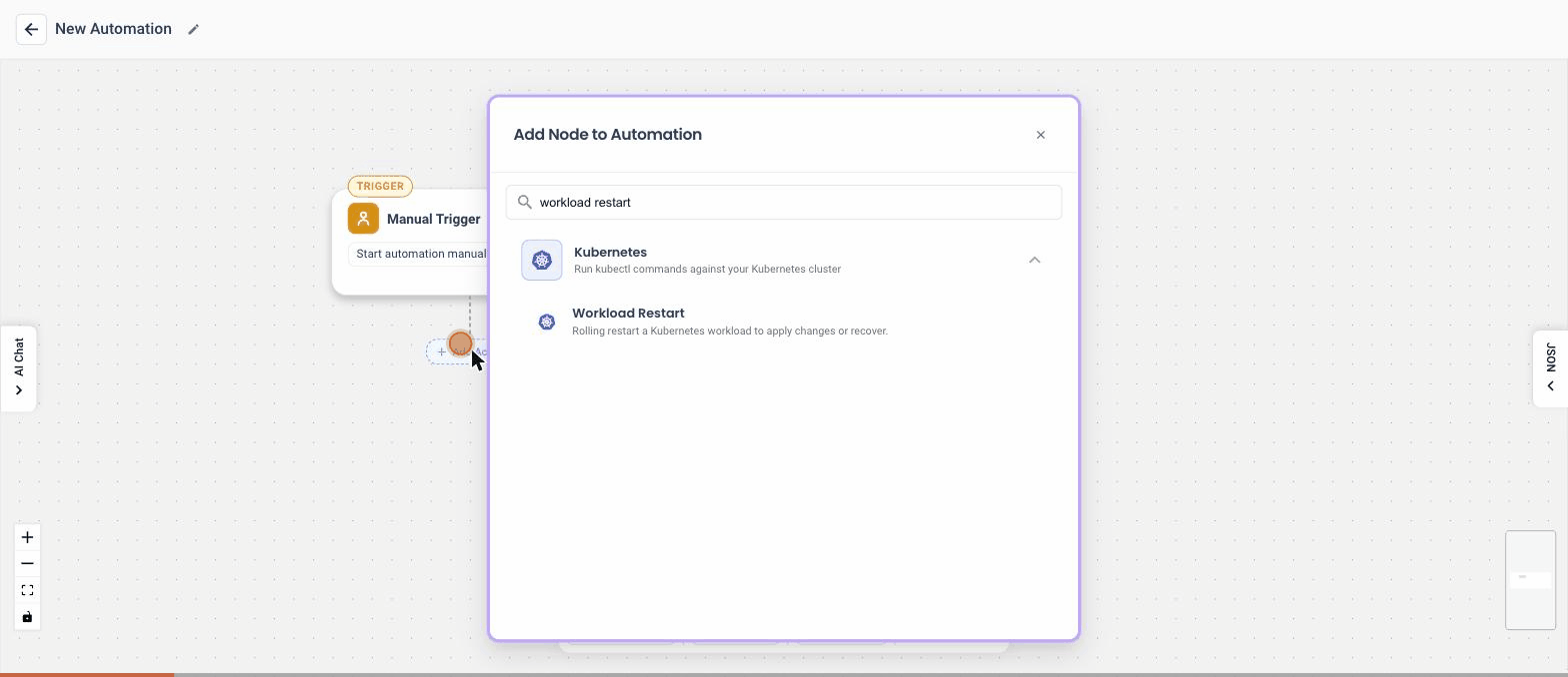 Adding and configuring the Create Ticket action in the NudgeBee automation builder