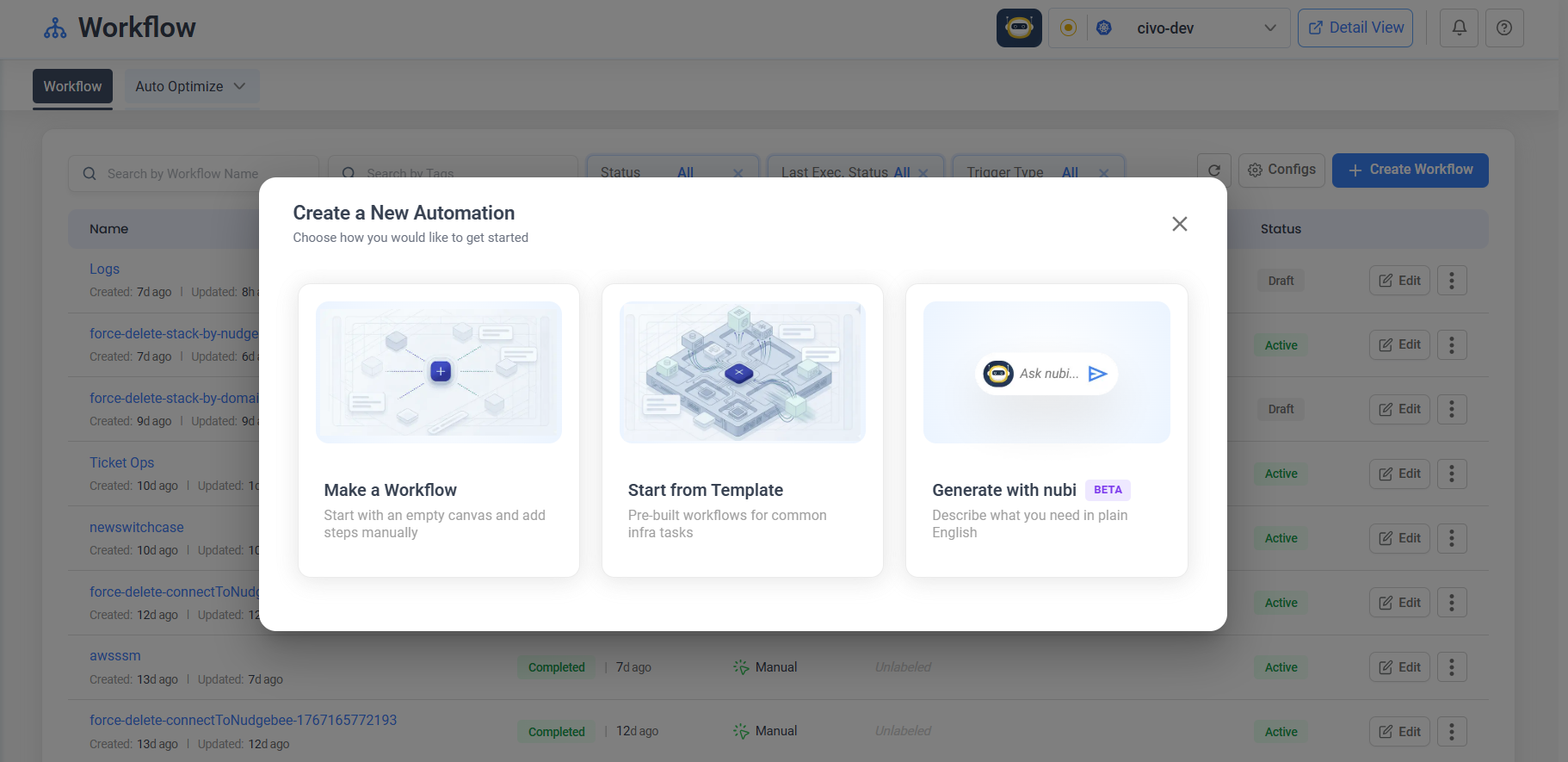 Create Workflow Modal