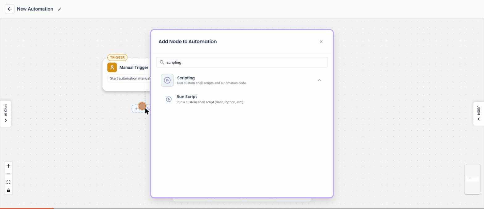 Adding and configuring the Horizontal Rightsize action in the NudgeBee automation builder