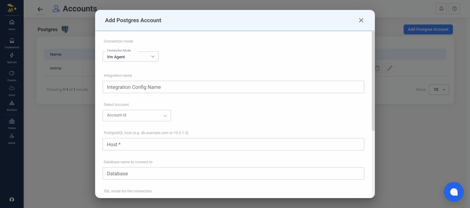 Database connection form (top)
