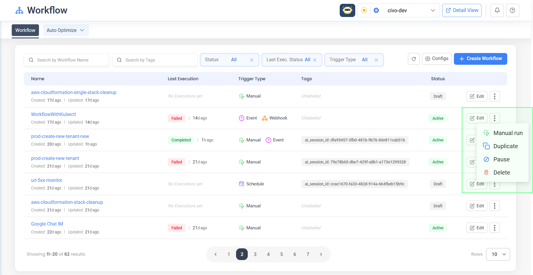 Three-Dots Context Menu