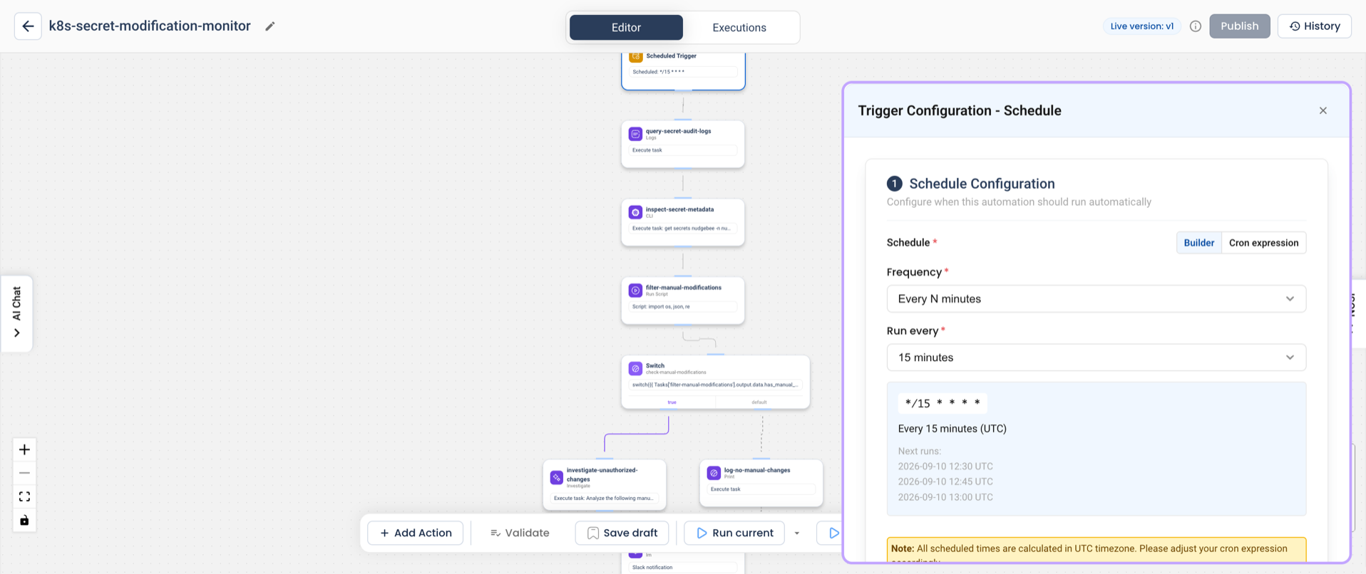 Trigger Configuration - Schedule