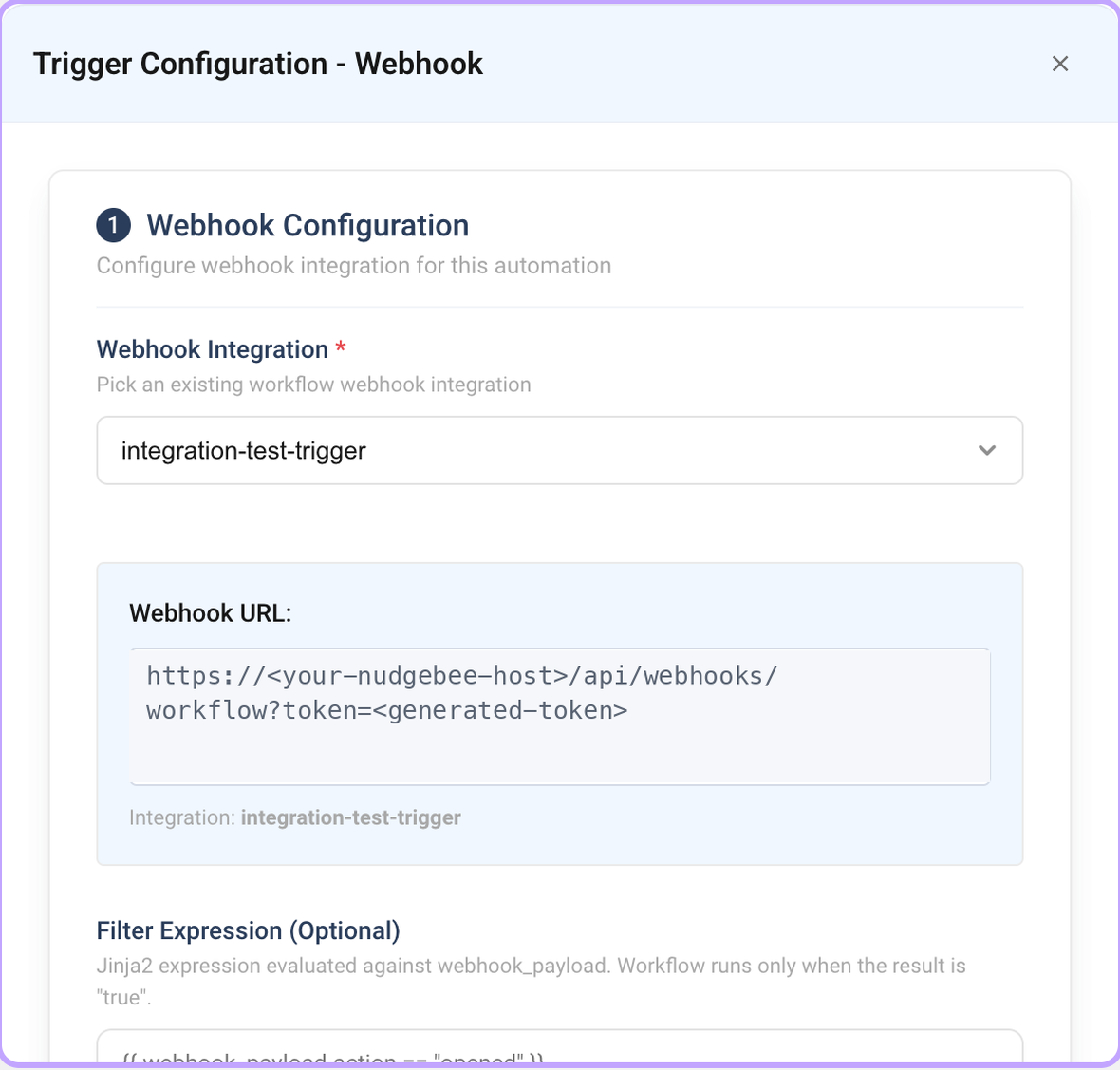 Trigger Configuration - Webhook