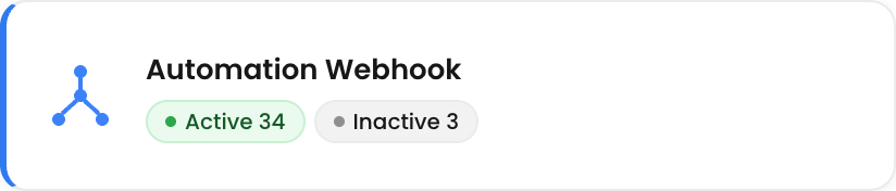 The Automation Webhook tile in the Webhooks tab of the integrations catalog