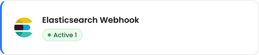The Elasticsearch Webhook tile in the Webhooks tab of the integrations catalog